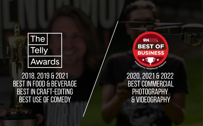 Best in Food & Beverage, Best in Craft-Editing, Best Use of Comedy Telly Awards. 2020 and 2021 Best of Business winner in Commercial Photography and Videography